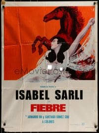 8g335 HEAT Mexican poster 1972 cool different art of super sexy Isabel Sarli and horse!