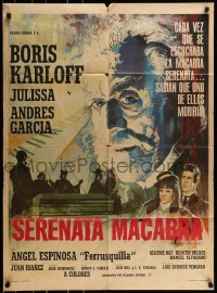 8g336 HOUSE OF EVIL Mexican poster 1968 wonderful huge headshot artwork of Boris Karloff