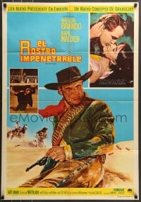 8g345 ONE EYED JACKS Mexican poster 1962 art of star & director Marlon Brando with gun & bandolier!
