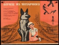 8g361 BEGLETS IZ YANTARNOGO Russian 20x26 1968 Sakharova artwork of boy & dog!