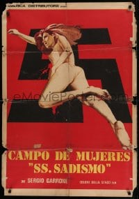 8g318 CAPTIVE WOMEN II: ORGIES OF THE DAMNED Spanish 1976 wild art of woman over Nazi swastika!