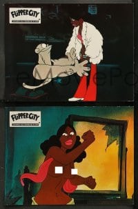 8g274 HEAVY TRAFFIC 6 French LCs 1973 Ralph Bakshi adult cartoon, wacky sex artwork, Flipper City!