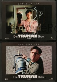 8g082 TRUMAN SHOW 8 German LCs 1998 great images of Jim Carrey, Ed Harris, directed by Peter Weir!