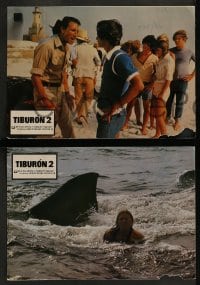 8g041 JAWS 2 11 Spanish LCs 1978 different images of Roy Scheider, Lorraine Gary, Jeannot Szwarc!