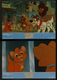 8g023 OLIVER & COMPANY 15 Spanish LCs 1988 great art of Walt Disney cats & dogs in New York City!