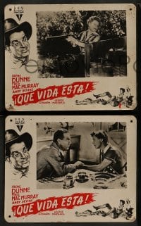 8g008 NEVER A DULL MOMENT 9 Spanish LCs 1951 Irene Dunne, Fred MacMurray, Andy Devine!