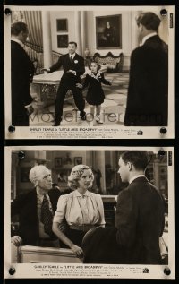 8h948 LITTLE MISS BROADWAY 2 8x10 stills 1938 cute dancing Shirley Temple, George Murphy, Brooks!