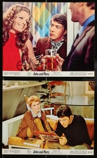 8h187 JOHN & MARY 4 color 8x10 stills 1969 Dustin Hoffman, Mia Farrow, directed by Peter Yates!