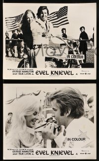 8h008 EVEL KNIEVEL 6 English FOH LCs 1972 great images of George Hamilton as THE daredevil!