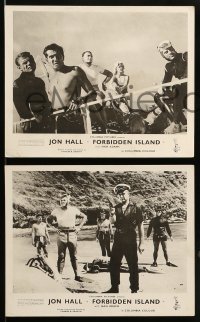 8h018 FORBIDDEN ISLAND 5 English FOH LCs 1959 first murder thriller ever filmed under water!