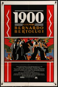 8j016 1900 1sh 1977 directed by Bernardo Bertolucci, Robert De Niro, cool Doug Johnson art!