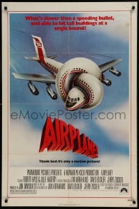 8j029 AIRPLANE 1sh 1980 classic zany parody by Jim Abrahams and David & Jerry Zucker!