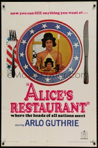 8j038 ALICE'S RESTAURANT style B teaser 1sh 1969 Arlo Guthrie, musical directed by Arthur Penn!