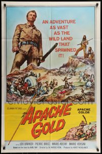 8j054 APACHE GOLD 1sh 1965 Winnetou - 1. Teil, Lex Barker, German western!