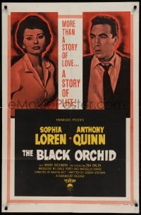 8j099 BLACK ORCHID 1sh 1959 Anthony Quinn, Sophia Loren, a story of love directed by Martin Ritt!