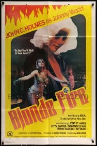 8j102 BLONDE FIRE 1sh 1978 Johnny Wadd Holmes, Seka, sexy topless women, you'll melt in your seat!