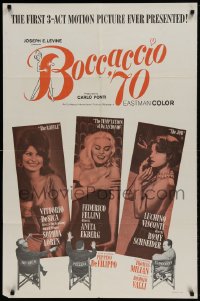 8j108 BOCCACCIO '70 1sh 1962 sexy Loren, Ekberg & Schneider, plus Fellini, De Sica & Visconti!