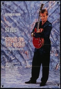 8j118 BRING ON THE NIGHT teaser 1sh 1985 great full-length image of Sting with guitar, Michael Apted