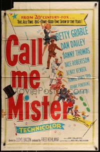 8j128 CALL ME MISTER 1sh 1951 Betty Grable, Dan Dailey, big-time good-time show of the year!