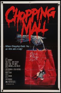 8j155 CHOPPING MALL 1sh 1986 Jim Wynorski directed, shopping will never be the same, Killbots!