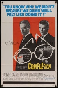 8j168 COMPULSION 1sh 1959 crazy Dean Stockwell & Bradford Dillman try to commit the perfect murder!