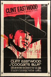 8j173 COOGAN'S BLUFF 1sh 1968 art of Clint Eastwood in New York City, directed by Don Siegel!