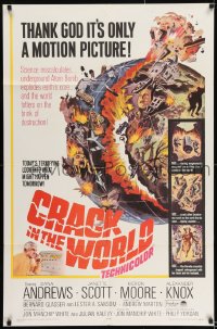 8j178 CRACK IN THE WORLD 1sh 1965 atom bomb explodes, thank God it's only a motion picture!