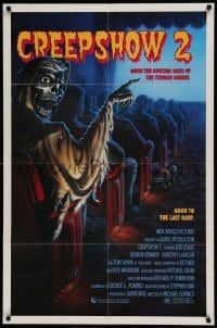 8j181 CREEPSHOW 2 1sh 1987 Tom Savini, great Winters artwork of skeleton Creep in theater!