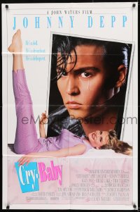 8j189 CRY-BABY DS 1sh 1990 directed by John Waters, Johnny Depp is a doll, Amy Locane