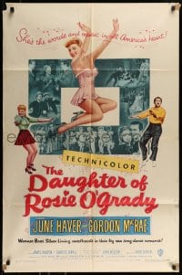 8j201 DAUGHTER OF ROSIE O'GRADY 1sh 1950 art of Gordon MacRae & sexy June Haver dancing!