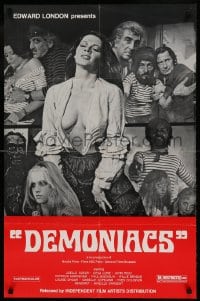 8j217 DEMONIACS 22x34 1sh 1977 sexy women make a pact with the Devil to get revenge on rapists!