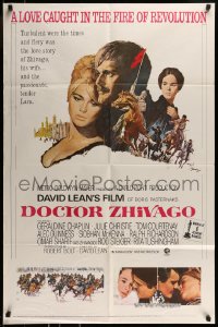 8j232 DOCTOR ZHIVAGO 1sh R1971 Omar Sharif, Julie Christie, David Lean English epic, Terpning art!