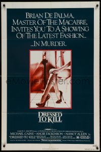 8j248 DRESSED TO KILL 1sh 1980 Brian De Palma shows you the latest fashion of murder, sexy legs!