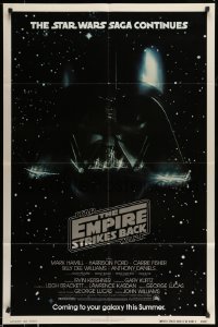 8j263 EMPIRE STRIKES BACK NSS style advance 1sh 1980 George Lucas classic, Darth Vader in space!