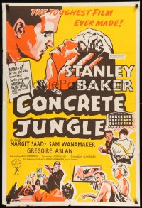 8j183 CRIMINAL Canadian 1sh 1960 directed by Joseph Losey, art of tough crook Stanley Baker!