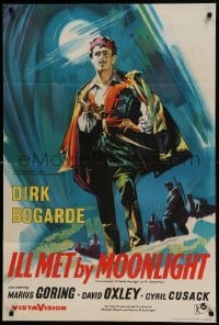 8j408 ILL MET BY MOONLIGHT English 1sh 1957 Powell & Pressburger, Pulford art of Dirk Bogarde