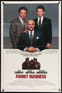 8j274 FAMILY BUSINESS int'l 1sh 1989 great image of Sean Connery, Dustin Hoffman & Matthew Broderick!