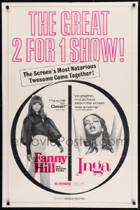 8j275 FANNY HILL/INGA 1sh 1970s the screen's most notorious twosome come together!