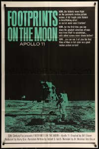 8j296 FOOTPRINTS ON THE MOON 1sh 1969 the real story of Apollo 11, cool image of moon landing!