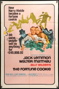 8j303 FORTUNE COOKIE style B 1sh 1966 wacky art of Jack Lemmon & Walter Matthau, Billy Wilder!