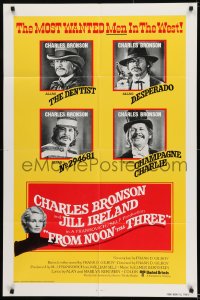 8j314 FROM NOON TILL THREE int'l 1sh 1976 4 great images of wanted Charles Bronson!