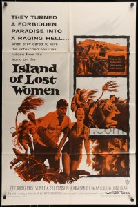8j416 ISLAND OF LOST WOMEN 1sh 1959 hidden, forbidden, untouched beauties in a raging hell!