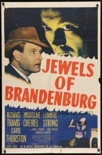 8j428 JEWELS OF BRANDENBURG 1sh 1947 Richard Travis has to stop a gang from reviving the Nazi party!