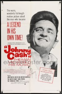 8j431 JOHNNY CASH 1sh 1969 great portrait of most famous country music star!