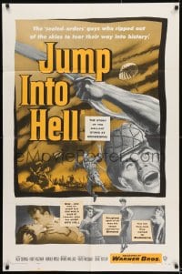 8j440 JUMP INTO HELL 1sh 1955 Indochina war, David Butler directed, Jacques Sernas!