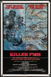 8j450 KILLER FISH 1sh 1979 Lee Majors, Karen Black, piranha & divers horror artwork!