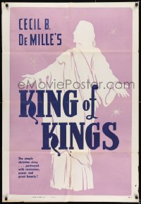 8j455 KING OF KINGS 1sh R1960s Cecil B. DeMille silent Biblical epic, the picture of pictures!