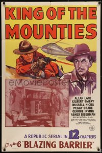 8j458 KING OF THE MOUNTIES chapter 6 1sh 1942 WWII Alan Rocky Lane RCMP serial, Blazing Barrier!