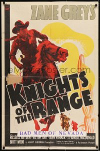 8j464 KNIGHTS OF THE RANGE style A 1sh 1940 Russell Hayden, written by Zane Grey!