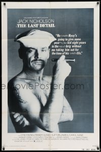 8j471 LAST DETAIL 1sh 1973 foul-mouthed sailor Jack Nicholson w/cigar!